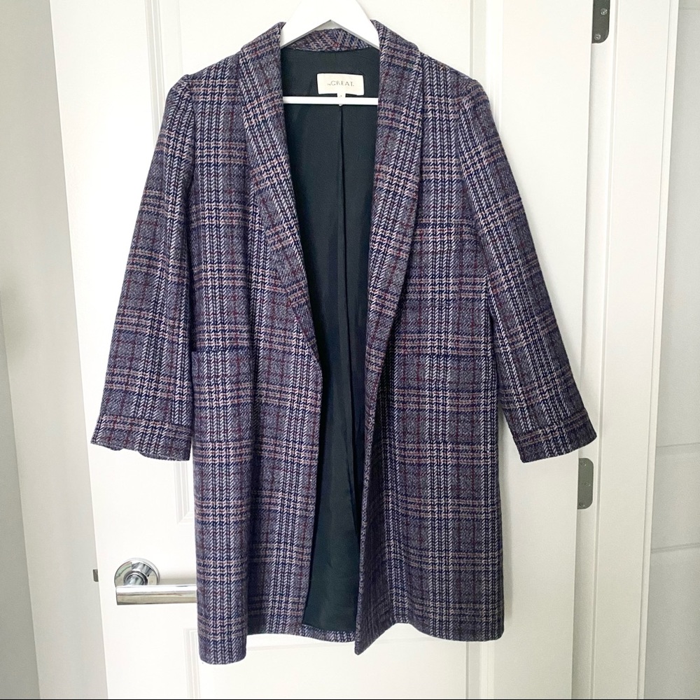 The Great. Blazer Style Plaid Jacket